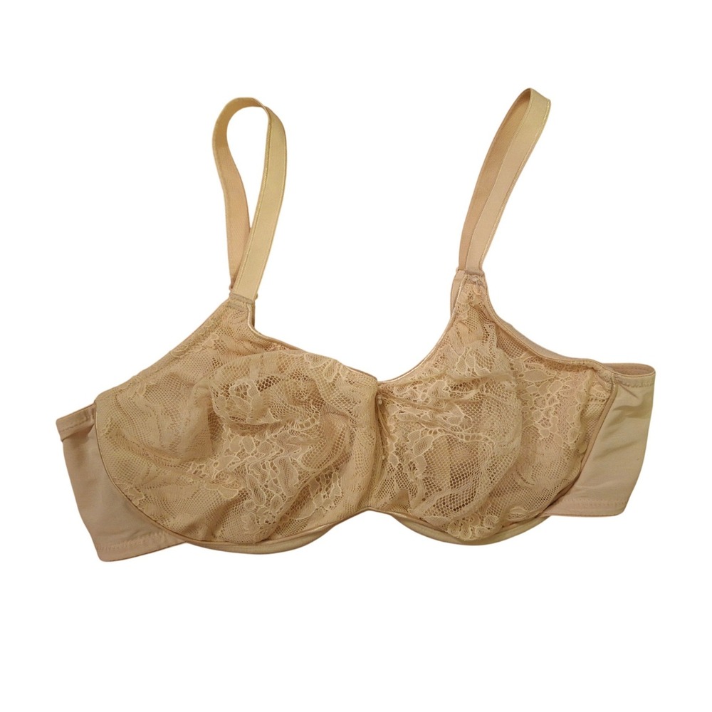 Wacoal‎ Awareness Underwire Bra 85837 Nude Beige Lace Full Coverage 40D